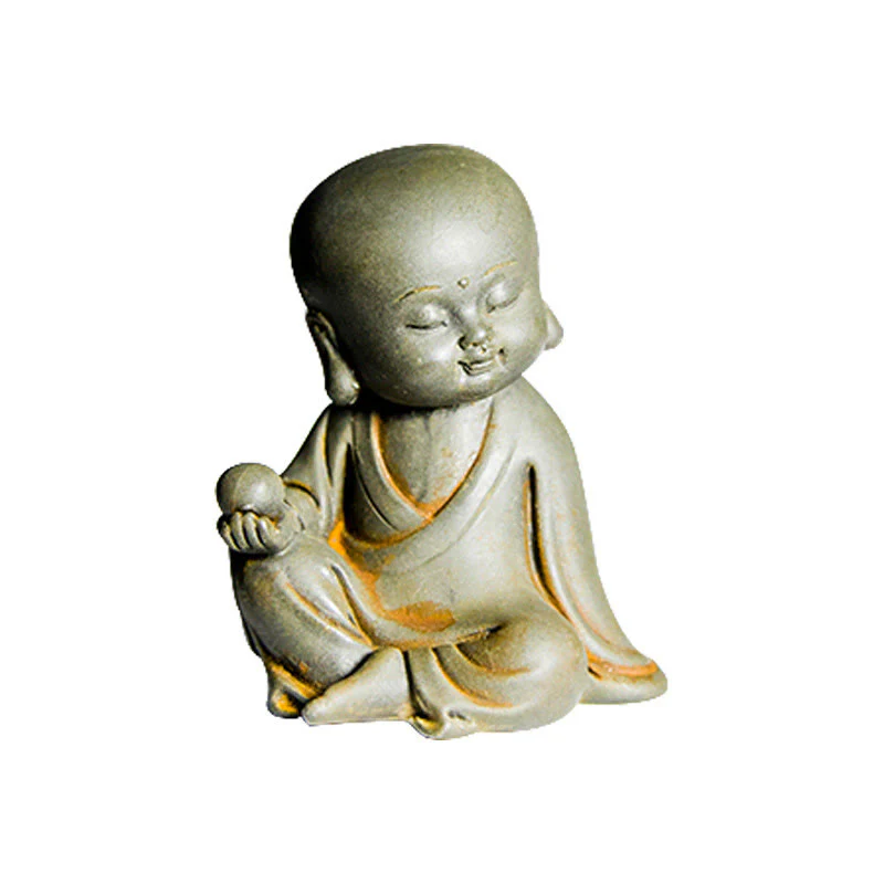 Buddha Stones Fatte a mano Ksitigarbha Kwan Yin Guanyin Avalokitesvara Tathagata Polvere di ferro Ruggine Statua in resina colata Decorazione della casa - Image 6