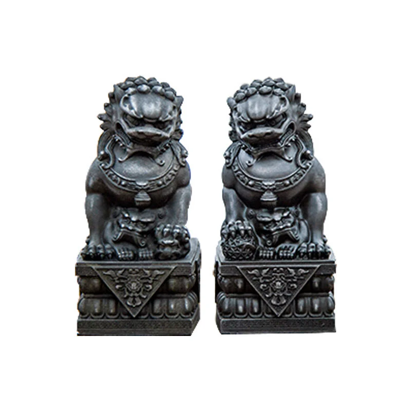 Buddha Stones fatte a mano Leone Fu Foo Cani Polvere di ferro Ruggine Statua in resina fusa Allontana il male Protezione Decorazione per la casa - Image 14