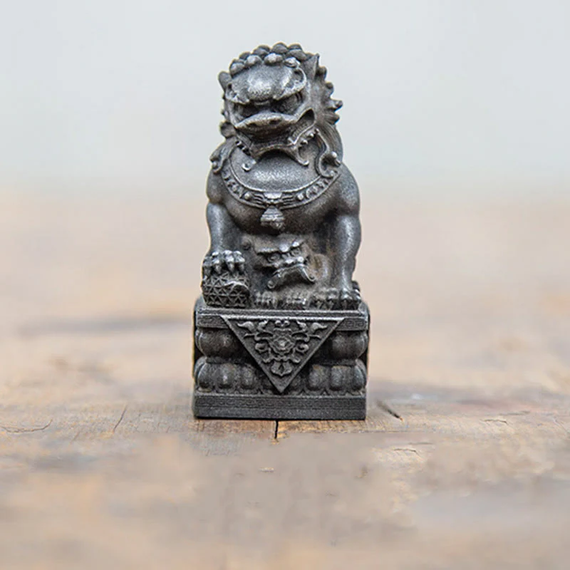 Buddha Stones fatte a mano Leone Fu Foo Cani Polvere di ferro Ruggine Statua in resina fusa Allontana il male Protezione Decorazione per la casa - Image 17