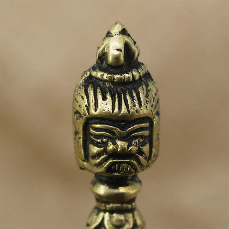 Buddha Stones fatte a mano Nepal Piccolo Vajra Dorje Inciso Illuminazione Decorazione in rame - Image 5