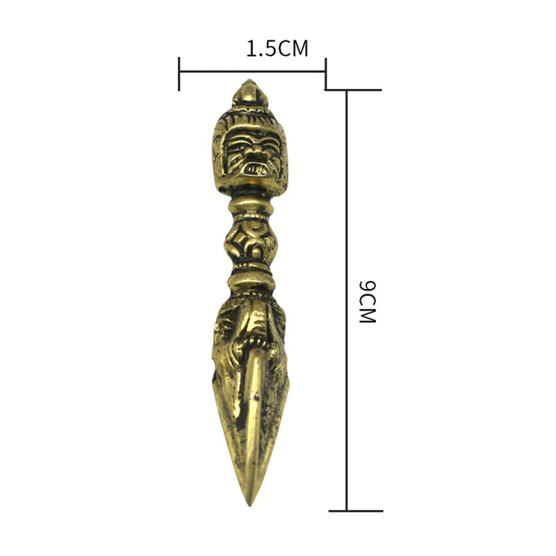 Buddha Stones fatte a mano Nepal Piccolo Vajra Dorje Inciso Illuminazione Decorazione in rame - Image 8