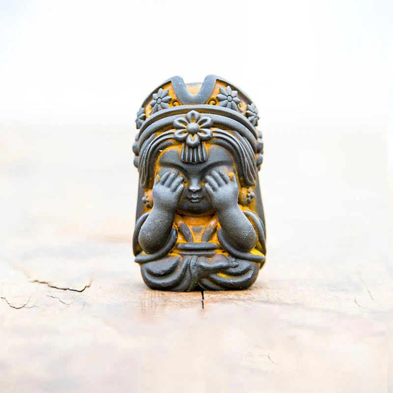Buddha Stones fatte a mano Zakiram polvere di ferro ruggine statua in resina fusa decorazione della casa zen - Image 14