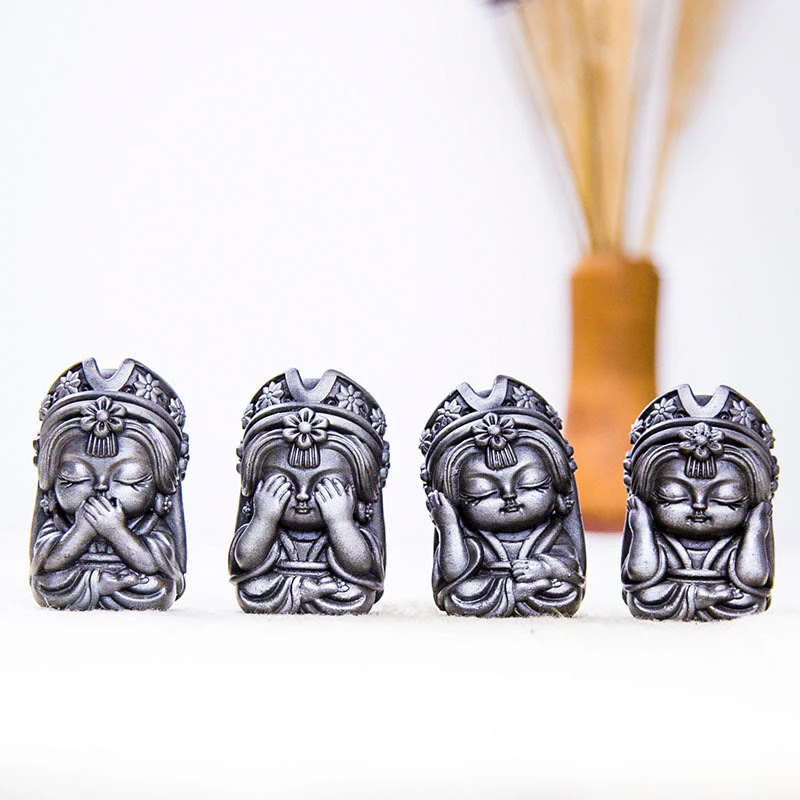 Buddha Stones fatte a mano Zakiram polvere di ferro ruggine statua in resina fusa decorazione della casa zen - Image 32