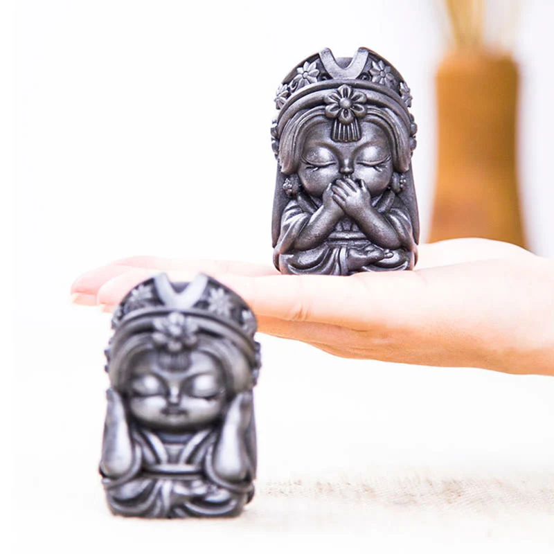 Buddha Stones fatte a mano Zakiram polvere di ferro ruggine statua in resina fusa decorazione della casa zen - Image 35