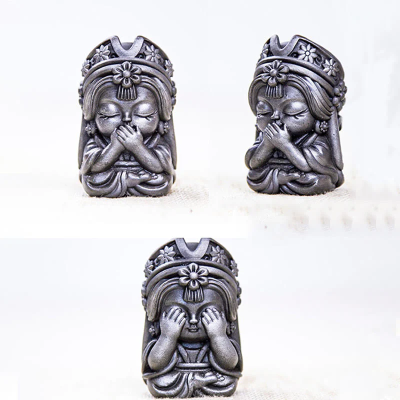 Buddha Stones fatte a mano Zakiram polvere di ferro ruggine statua in resina fusa decorazione della casa zen - Image 38
