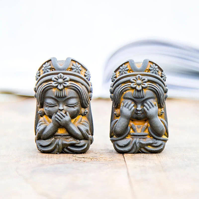 Buddha Stones fatte a mano Zakiram polvere di ferro ruggine statua in resina fusa decorazione della casa zen - Image 5