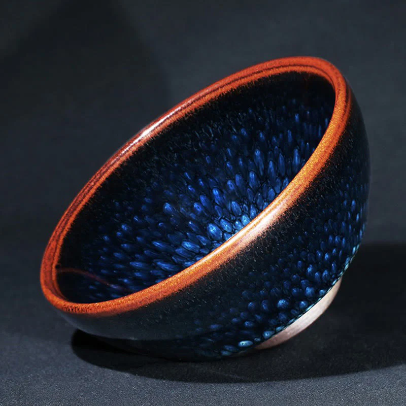 Buddha Stones fatto a mano blu francolino macchia cinese Jianzhan tazza da tè in ceramica Kung Fu tazza da tè ciotola - Image 11