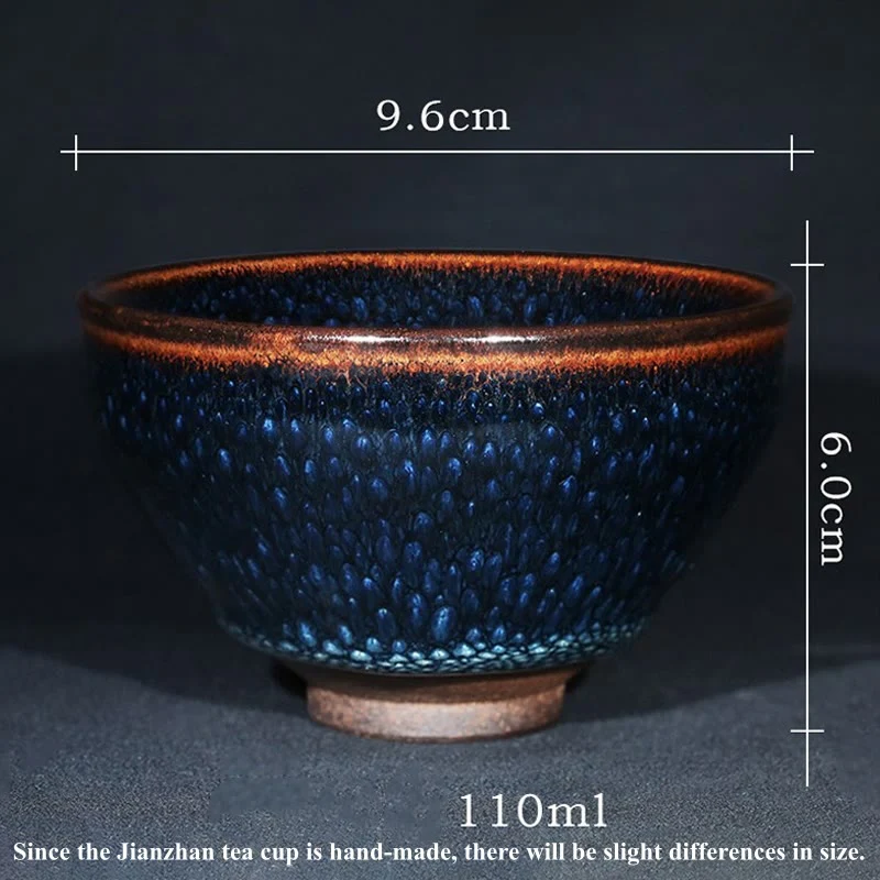 Buddha Stones fatto a mano blu francolino macchia cinese Jianzhan tazza da tè in ceramica Kung Fu tazza da tè ciotola - Image 12