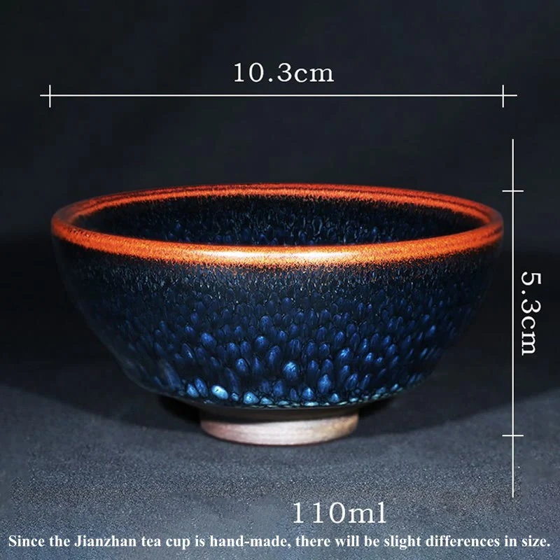 Buddha Stones fatto a mano blu francolino macchia cinese Jianzhan tazza da tè in ceramica Kung Fu tazza da tè ciotola - Image 8