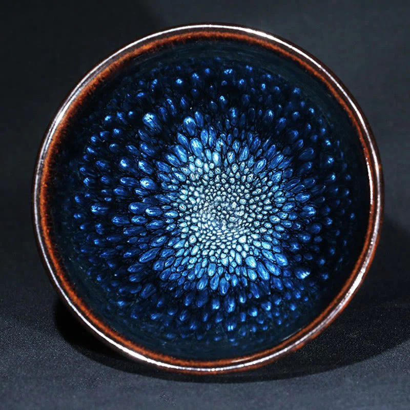 Buddha Stones fatto a mano blu francolino macchia cinese Jianzhan tazza da tè in ceramica Kung Fu tazza da tè ciotola - Image 9
