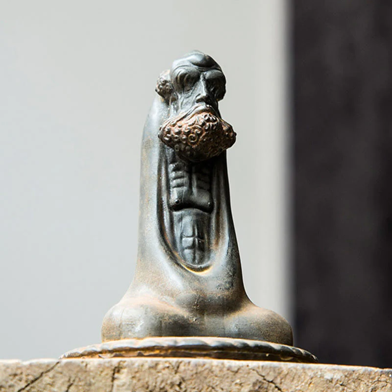 Buddha Stones fatto a mano Bodhidharma polvere di ferro ruggine statua in resina fusa decorazione per la casa - Image 7