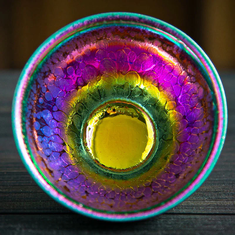 Buddha Stones Fatto a mano Fata Arcobaleno Cinese Jianzhan Tazza da tè in ceramica Tenmoku Kung Fu Tazza da tè