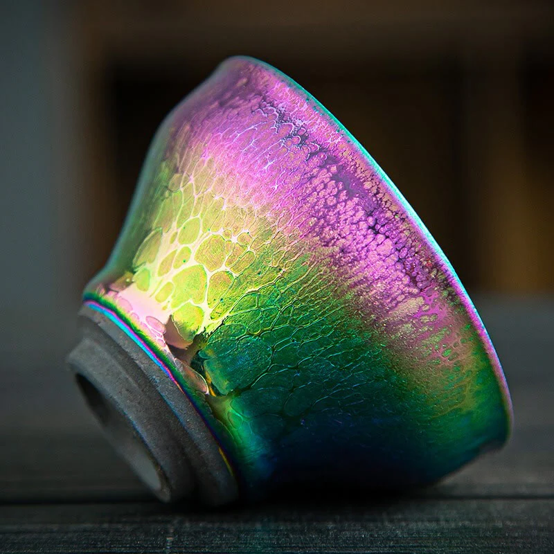 Buddha Stones Fatto a mano Fata Arcobaleno Cinese Jianzhan Tazza da tè in ceramica Tenmoku Kung Fu Tazza da tè - Image 3