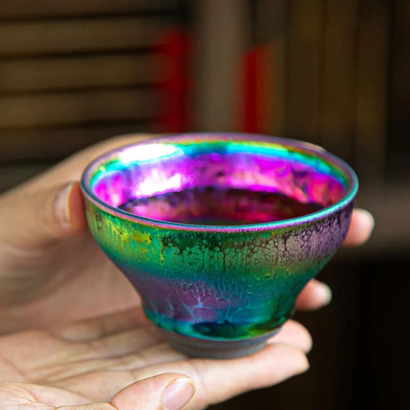 Buddha Stones Fatto a mano Fata Arcobaleno Cinese Jianzhan Tazza da tè in ceramica Tenmoku Kung Fu Tazza da tè - Image 6