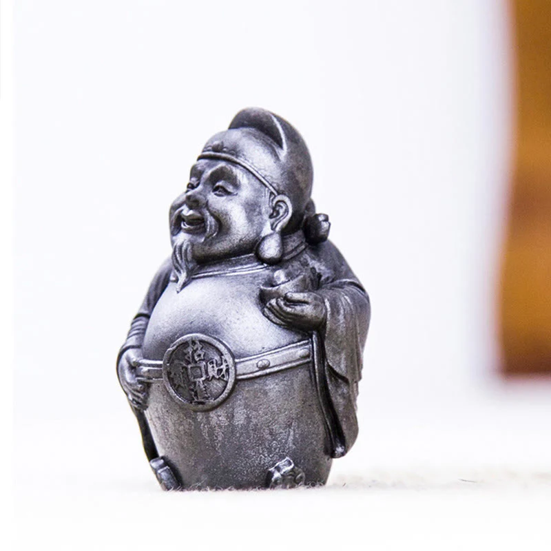 Buddha Stones Fatto a mano Letterario Militare Dio della Ricchezza Polvere di Ferro Ruggine Statua in Resina Decorazione per la Casa - Image 12