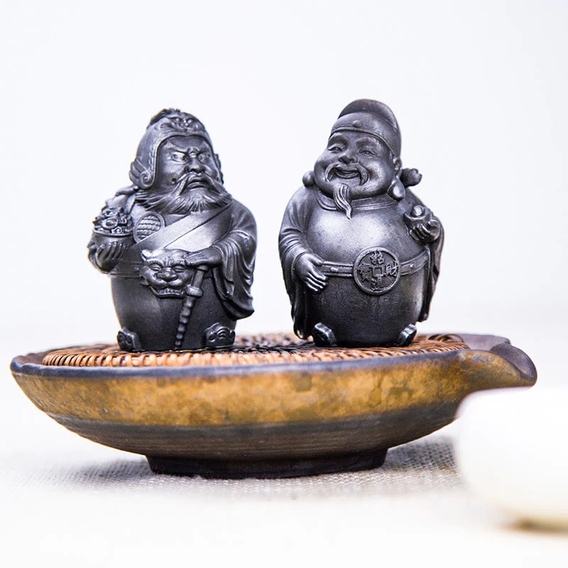Buddha Stones Fatto a mano Letterario Militare Dio della Ricchezza Polvere di Ferro Ruggine Statua in Resina Decorazione per la Casa - Image 23