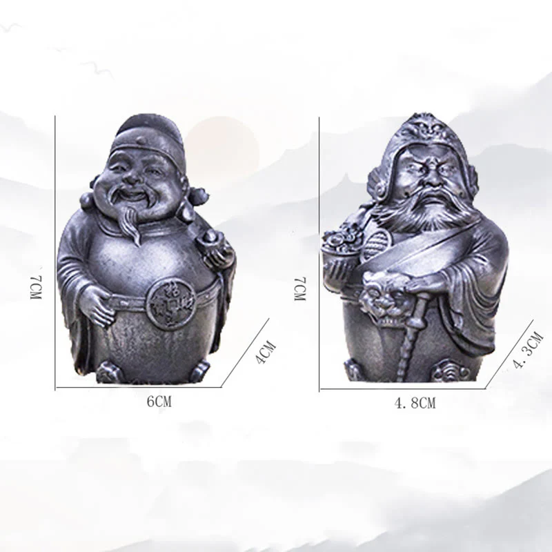Buddha Stones Fatto a mano Letterario Militare Dio della Ricchezza Polvere di Ferro Ruggine Statua in Resina Decorazione per la Casa - Image 27