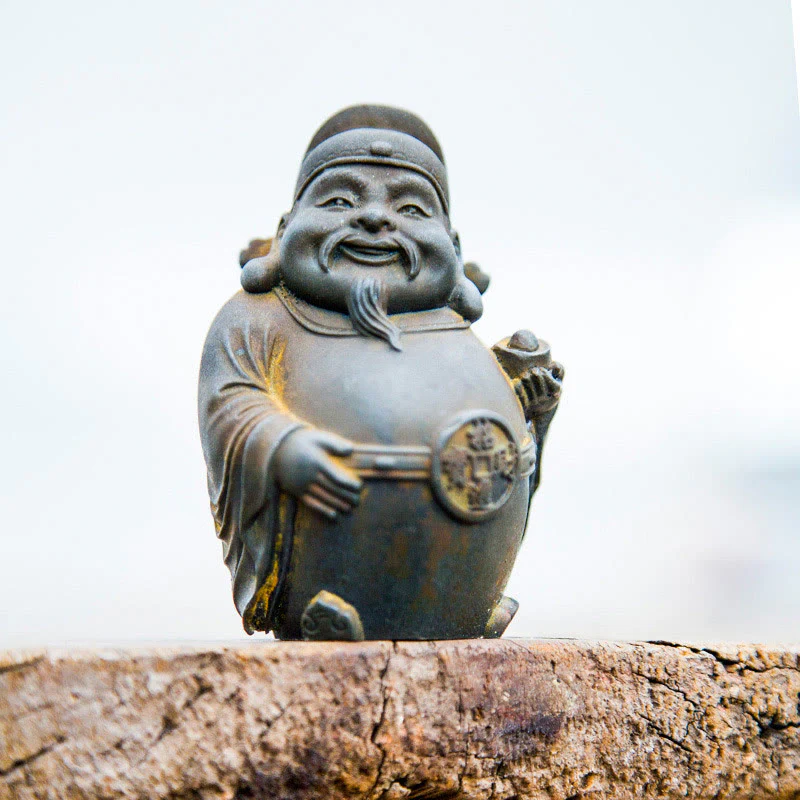 Buddha Stones Fatto a mano Letterario Militare Dio della Ricchezza Polvere di Ferro Ruggine Statua in Resina Decorazione per la Casa - Image 4