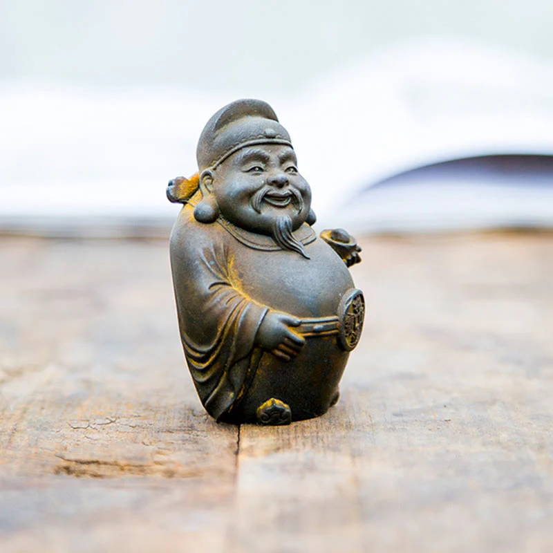 Buddha Stones Fatto a mano Letterario Militare Dio della Ricchezza Polvere di Ferro Ruggine Statua in Resina Decorazione per la Casa - Image 5