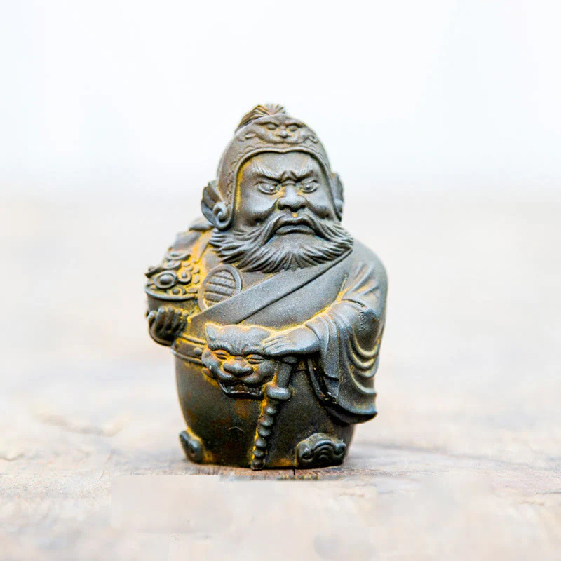Buddha Stones Fatto a mano Letterario Militare Dio della Ricchezza Polvere di Ferro Ruggine Statua in Resina Decorazione per la Casa - Image 7