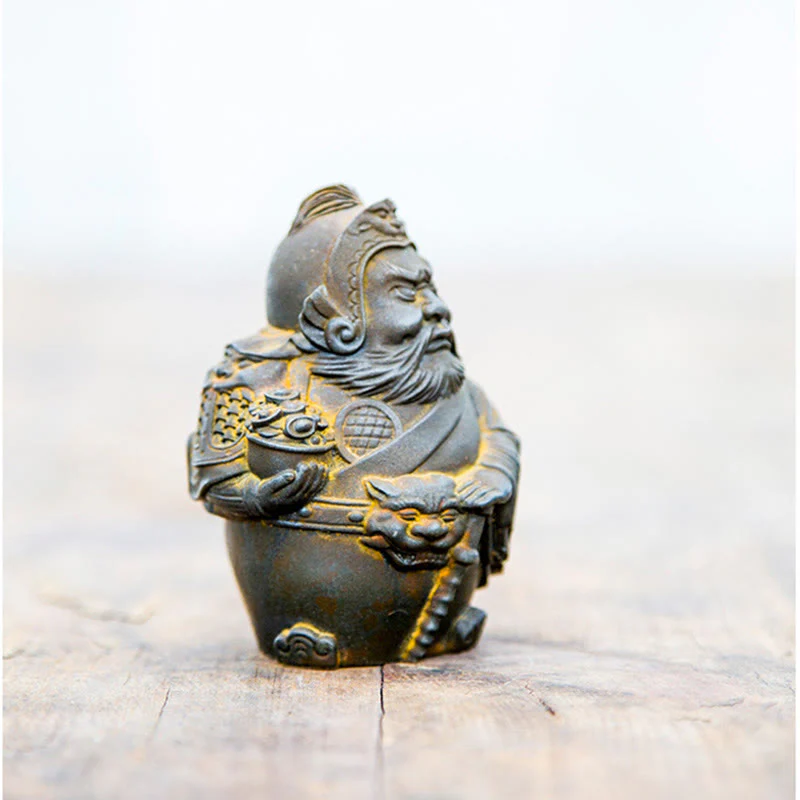 Buddha Stones Fatto a mano Letterario Militare Dio della Ricchezza Polvere di Ferro Ruggine Statua in Resina Decorazione per la Casa - Image 8