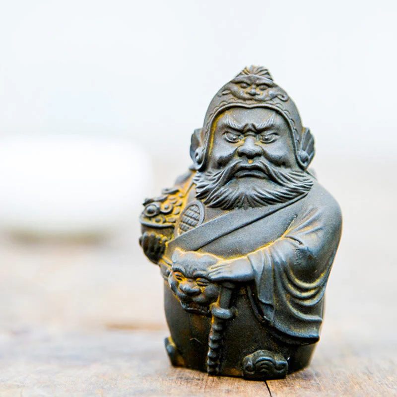 Buddha Stones Fatto a mano Letterario Militare Dio della Ricchezza Polvere di Ferro Ruggine Statua in Resina Decorazione per la Casa - Image 9