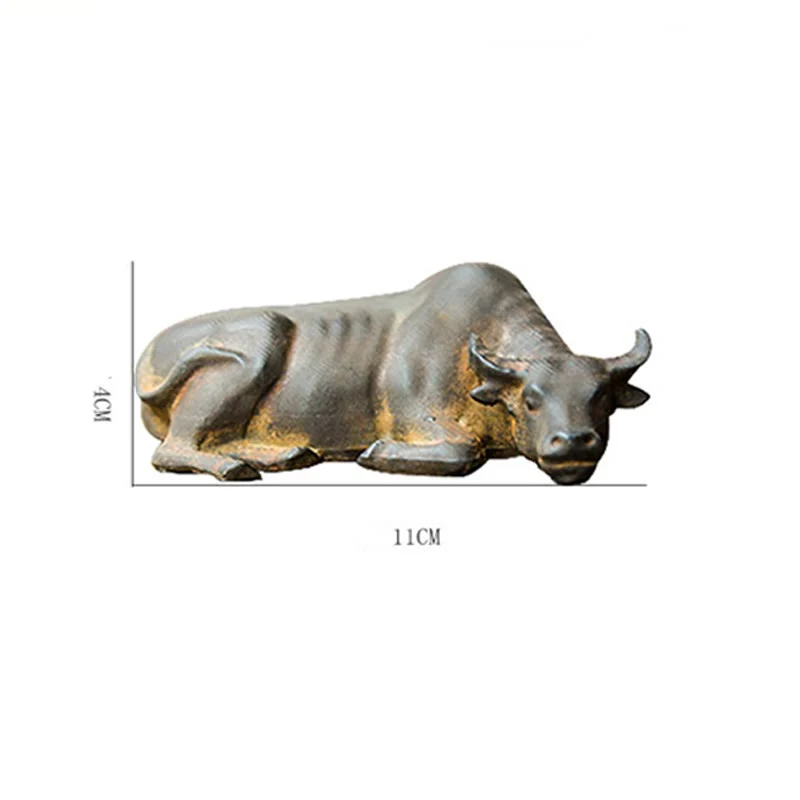 Buddha Stones fatto a mano piccolo bufalo d'acqua toro polvere di ferro ruggine statua in resina decorazione per la casa - Image 13