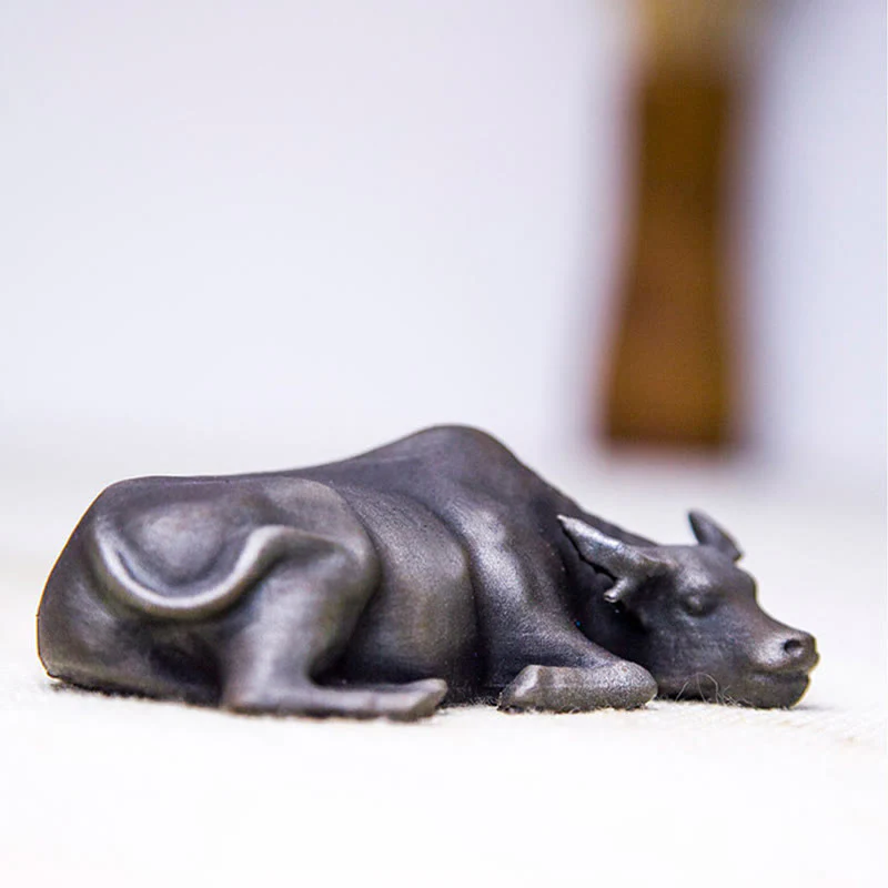 Buddha Stones fatto a mano piccolo bufalo d'acqua toro polvere di ferro ruggine statua in resina decorazione per la casa - Image 16