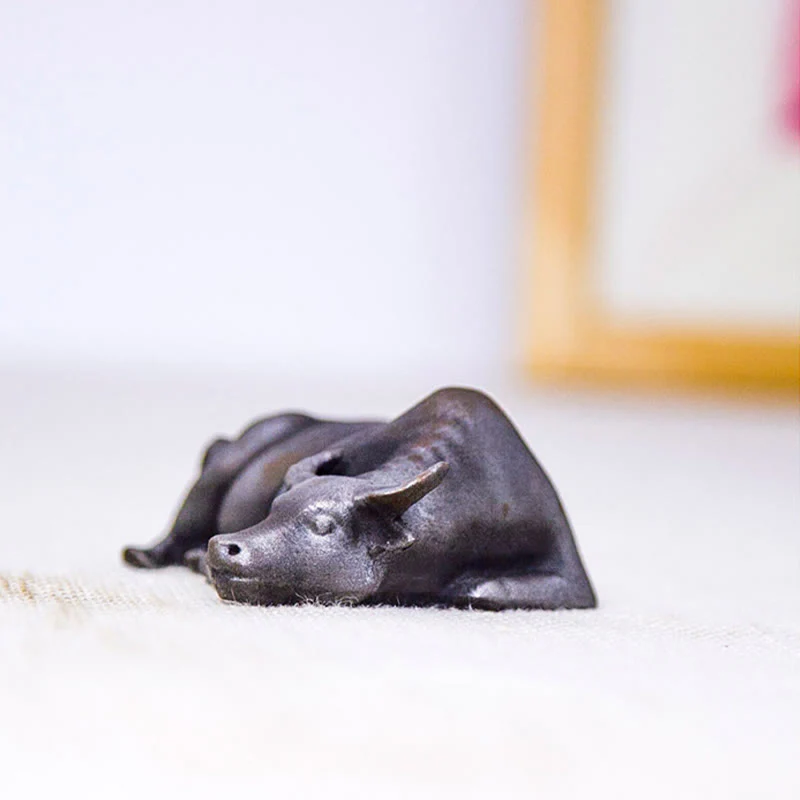 Buddha Stones fatto a mano piccolo bufalo d'acqua toro polvere di ferro ruggine statua in resina decorazione per la casa - Image 18
