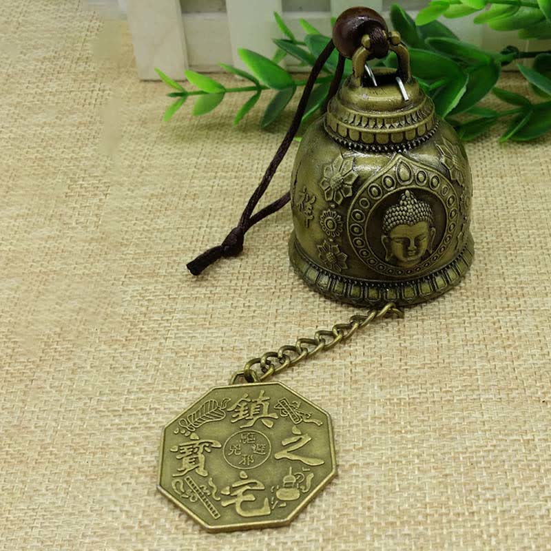 Buddha Stones Feng Shui Buddha Koi Pesce Drago Elefante Campanello a vento Campana Fortuna Decorazione da appendere alla parete - Image 13