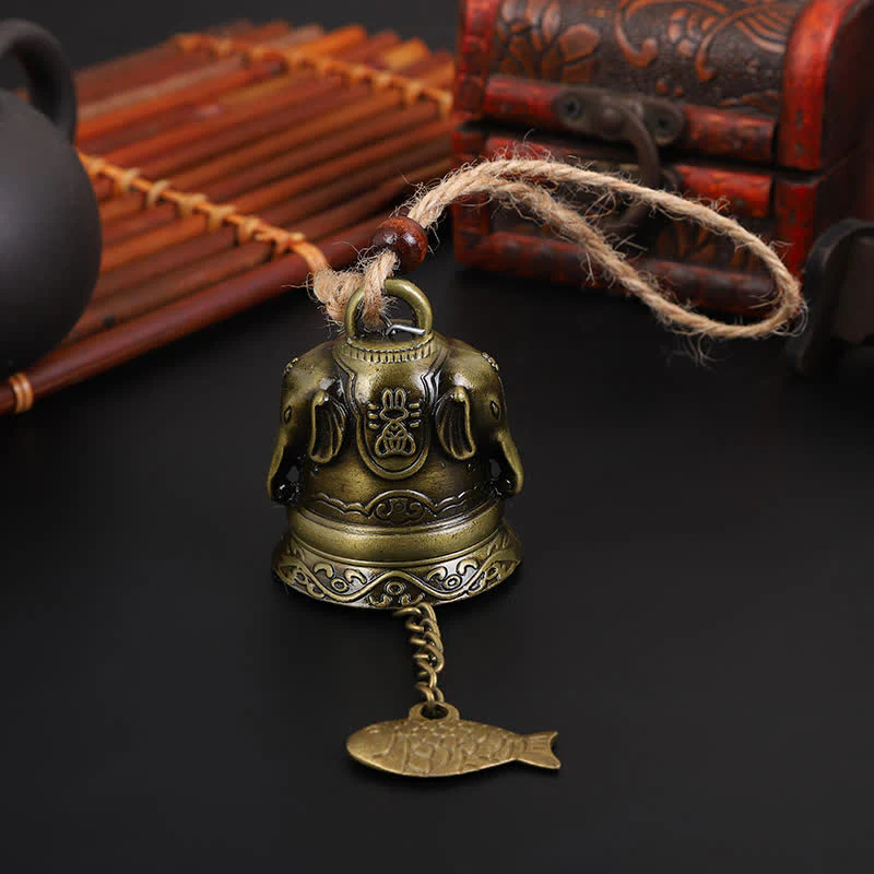 Buddha Stones Feng Shui Buddha Koi Pesce Drago Elefante Campanello a vento Campana Fortuna Decorazione da appendere alla parete - Image 9