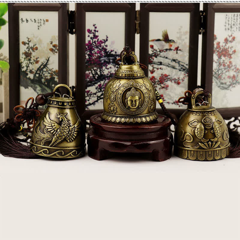 Buddha Stones Feng Shui Buddha Koi Pesce Fenice Campana a vento Campana Fortuna Decorazione da appendere alla parete - Image 5