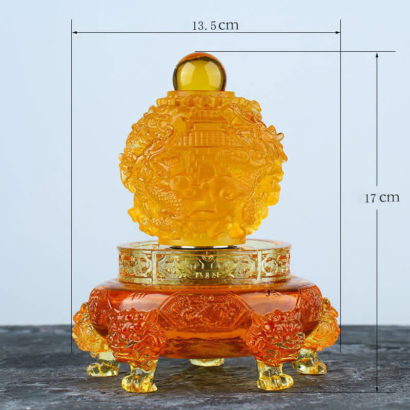 Buddha Stones Feng Shui Drago di buon auspicio Cristallo Liuli fatto a mano Pezzo d'arte girevole Fortuna Decorazione per ufficio in casa - Image 11