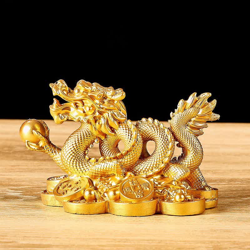 Buddha Stones Feng Shui Drago Moneta di rame Ricchezza Successo Fortuna Decorazione - Image 3