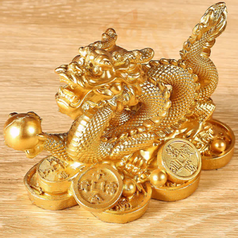 Buddha Stones Feng Shui Drago Moneta di rame Ricchezza Successo Fortuna Decorazione - Image 4