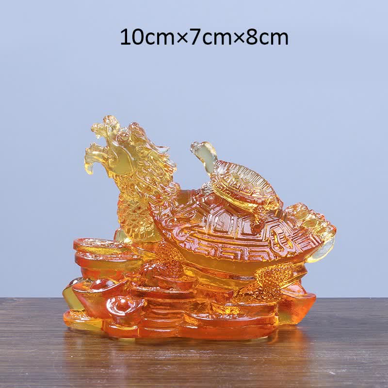 Buddha Stones Feng Shui Drago Tartaruga Monete Fatto a Mano Cristallo Liuli Fortuna Pezzo d'Arte Decorazione per Casa Ufficio - Image 15