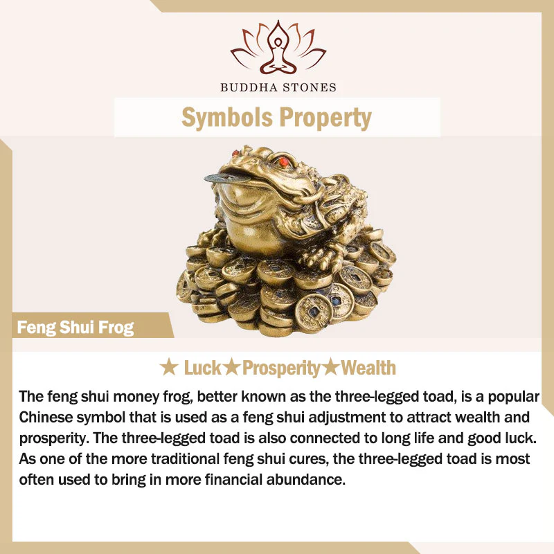 Buddha Stones Feng Shui Soldi Rana Statua Fortuna Ricchezza Decorazione - Image 12