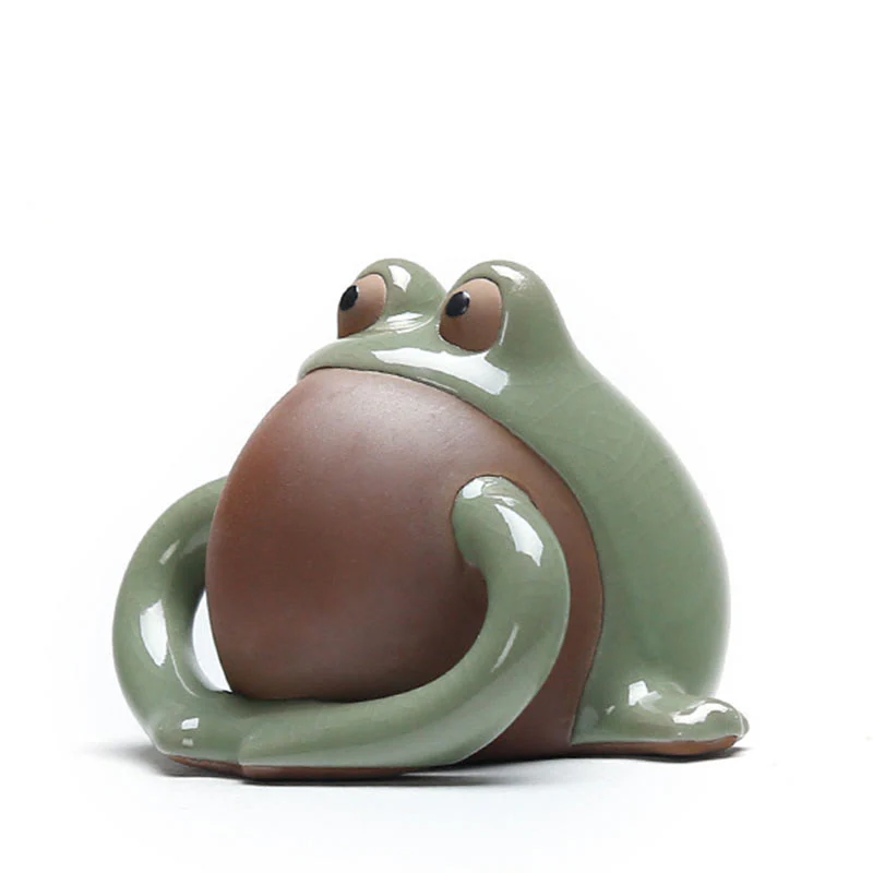Buddha Stones FengShui Ricchezza Fortunato Carino Rana Ceramica Tè Animale Domestico Figurina Decorazione - Image 9