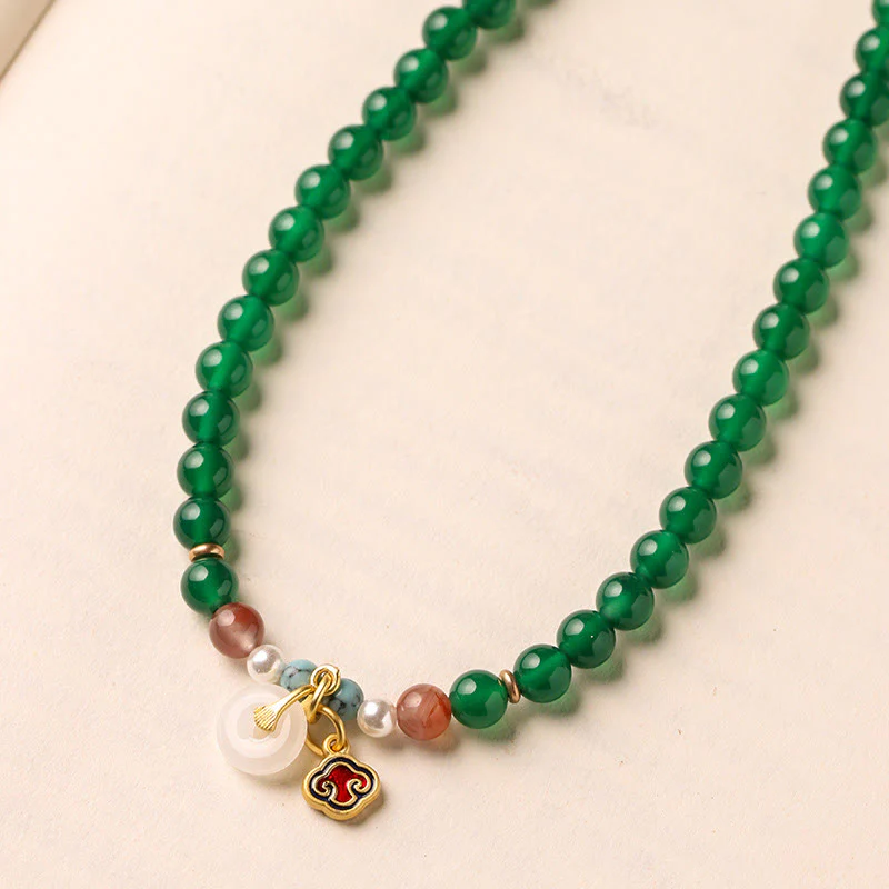 Buddha Stones Fibbia della Pace Agata Verde Potere Supporto Tibet Mala - Image 9