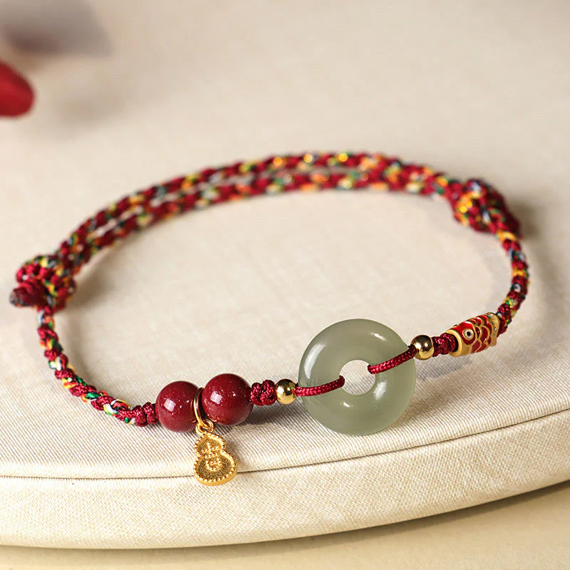 Buddha Stones, filo rosso, filo nero, giada Hetian, fibbia della pace, cinabro, braccialetto di protezione in argento 925 - Image 12