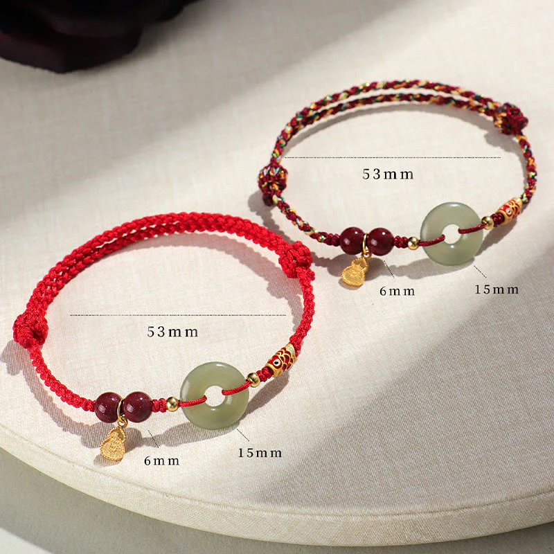 Buddha Stones, filo rosso, filo nero, giada Hetian, fibbia della pace, cinabro, braccialetto di protezione in argento 925 - Image 18