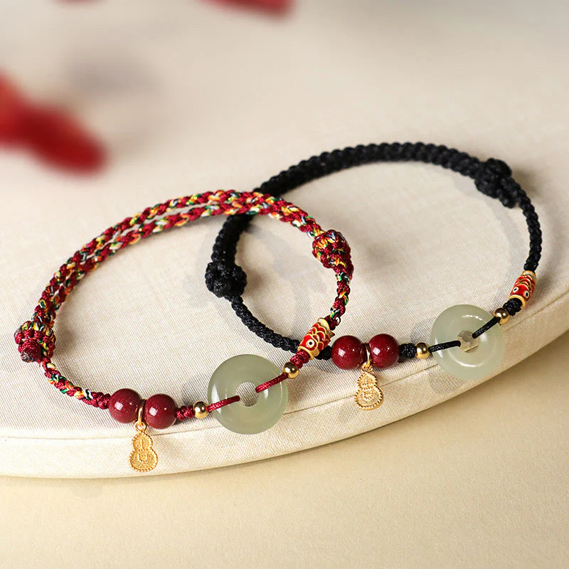 Buddha Stones, filo rosso, filo nero, giada Hetian, fibbia della pace, cinabro, braccialetto di protezione in argento 925 - Image 19