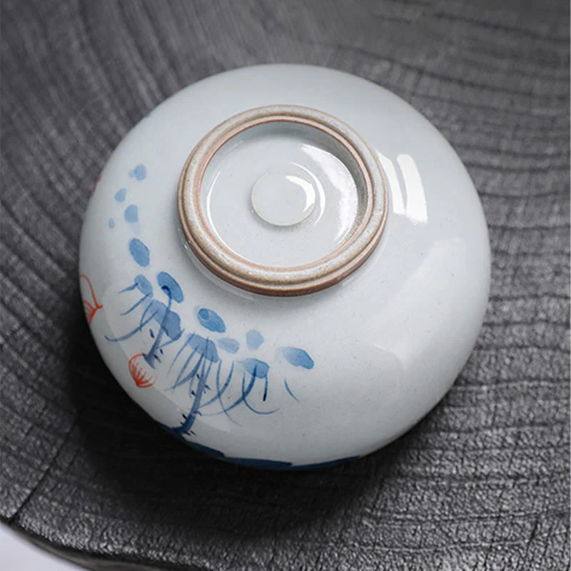 Buddha Stones Fiore di Loto Foglia di Bambù Tazza da Tè in Ceramica Tazze da Tè Kung Fu - Image 10