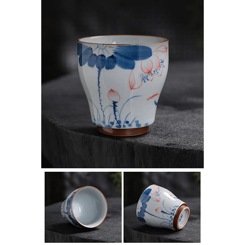 Buddha Stones Fiore di Loto Foglia di Bambù Tazza da Tè in Ceramica Tazze da Tè Kung Fu - Image 12