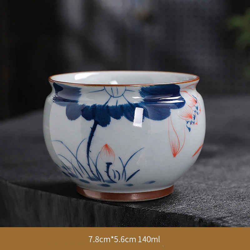 Buddha Stones Fiore di Loto Foglia di Bambù Tazza da Tè in Ceramica Tazze da Tè Kung Fu - Image 14
