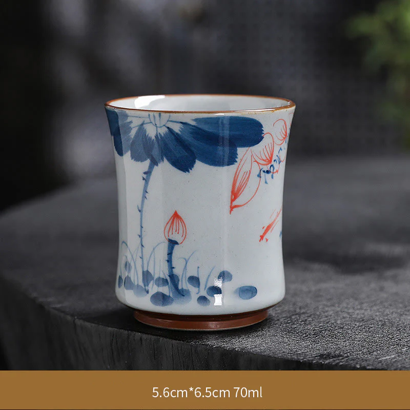 Buddha Stones Fiore di Loto Foglia di Bambù Tazza da Tè in Ceramica Tazze da Tè Kung Fu - Image 17