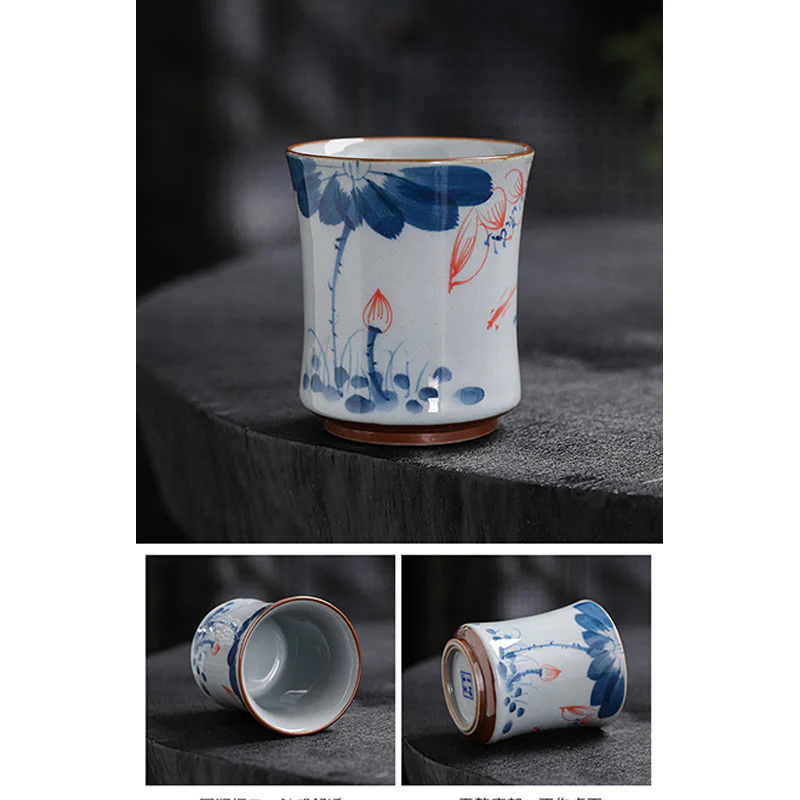 Buddha Stones Fiore di Loto Foglia di Bambù Tazza da Tè in Ceramica Tazze da Tè Kung Fu - Image 18