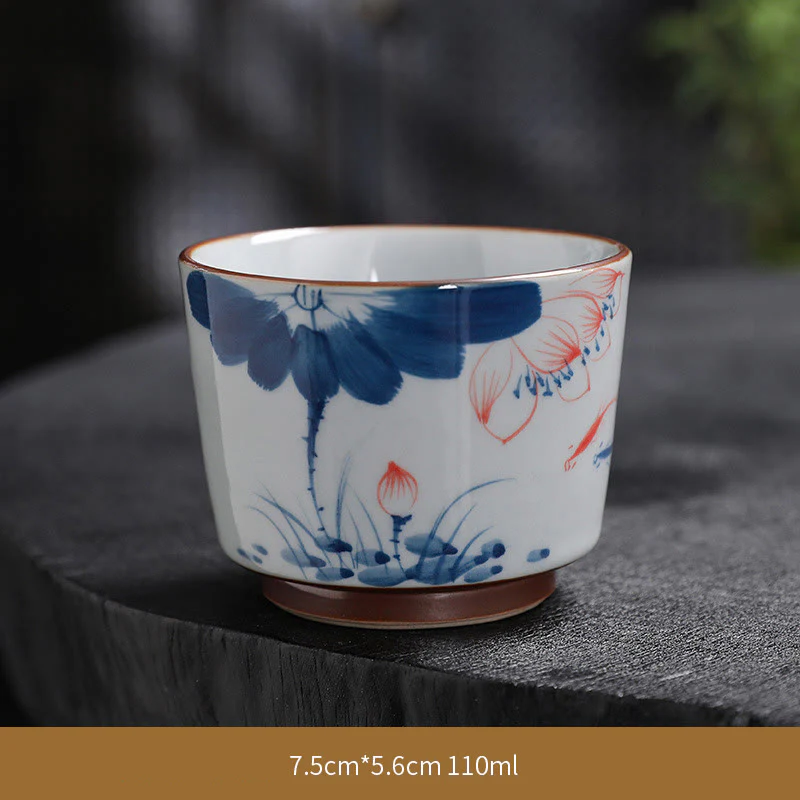 Buddha Stones Fiore di Loto Foglia di Bambù Tazza da Tè in Ceramica Tazze da Tè Kung Fu - Image 19