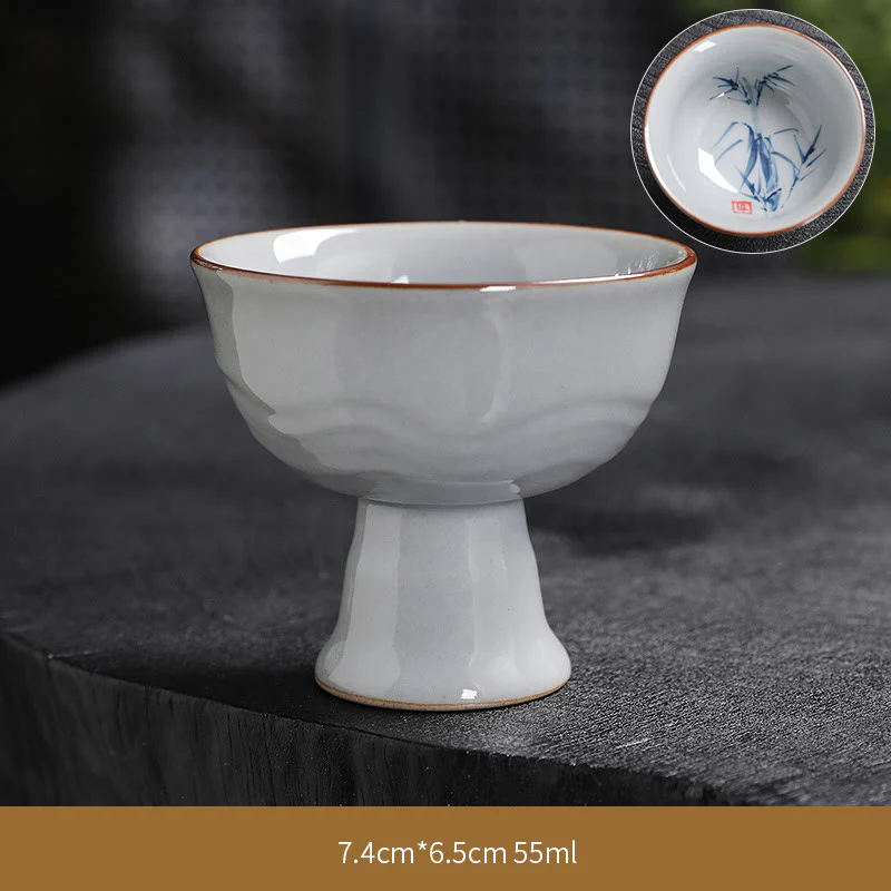 Buddha Stones Fiore di Loto Foglia di Bambù Tazza da Tè in Ceramica Tazze da Tè Kung Fu - Image 32