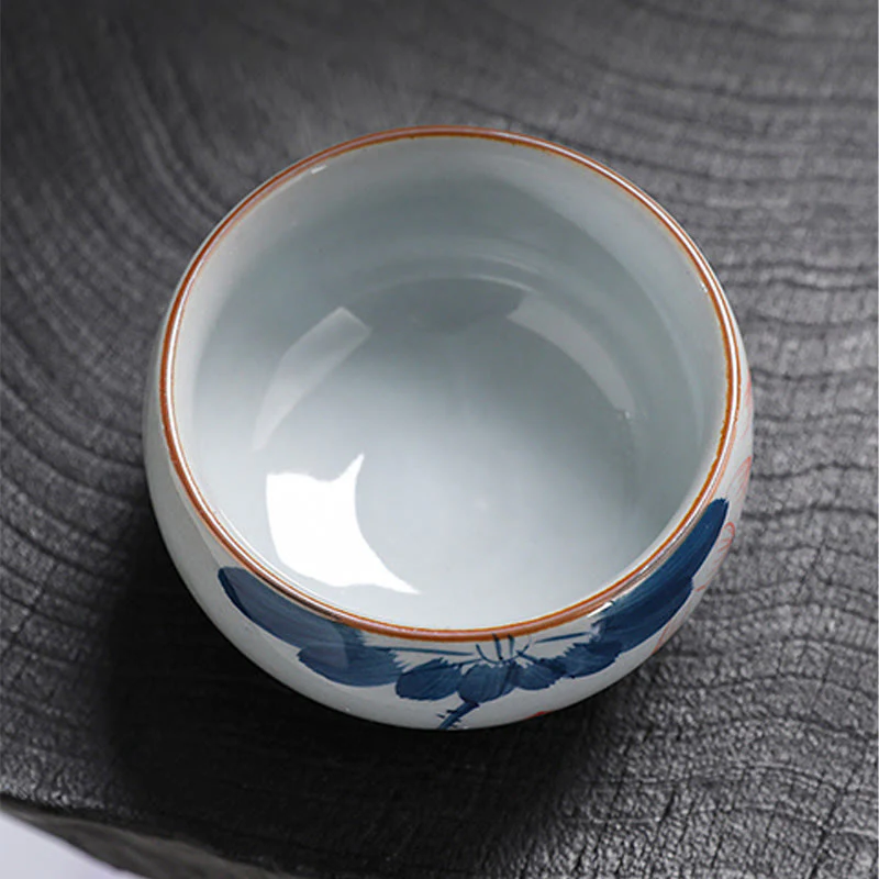 Buddha Stones Fiore di Loto Foglia di Bambù Tazza da Tè in Ceramica Tazze da Tè Kung Fu - Image 9